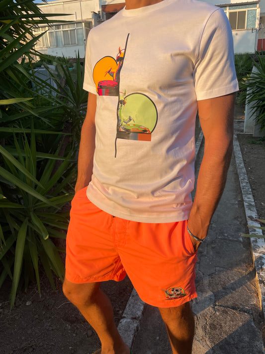 Lama Dj T-Shirt in cotone biologico | Collezione Animal With Glasses