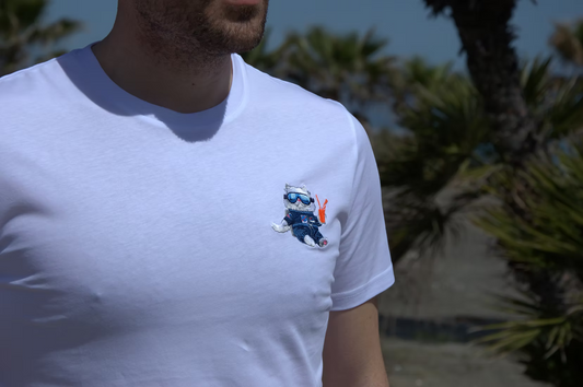 T-shirt Gatto Spaziale in cotone biologico - Moda sostenibile Animal With Glasses