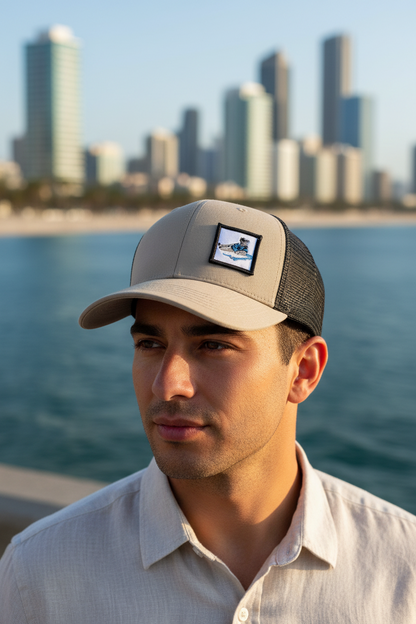 Cappellino Trucker Sabbia 100% Poliestere riciclato | Collezione Animal With Glasses