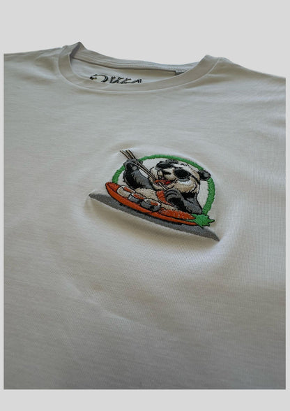 T-Shirt Panda Sushi in cotone biologico | Collezione Animal With Glasses