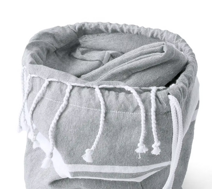 Asciugamano Grigio con Sacca in cotone riciclato | Collezione Animal With Glasses