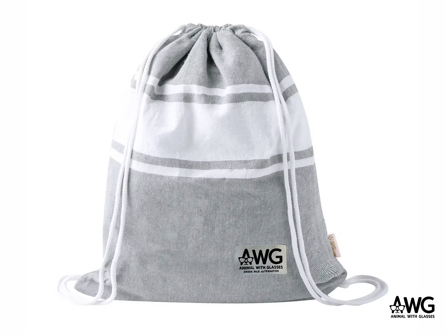 Asciugamano microfibra grigio con sacca - Cotone riciclato eco-friendly AWG