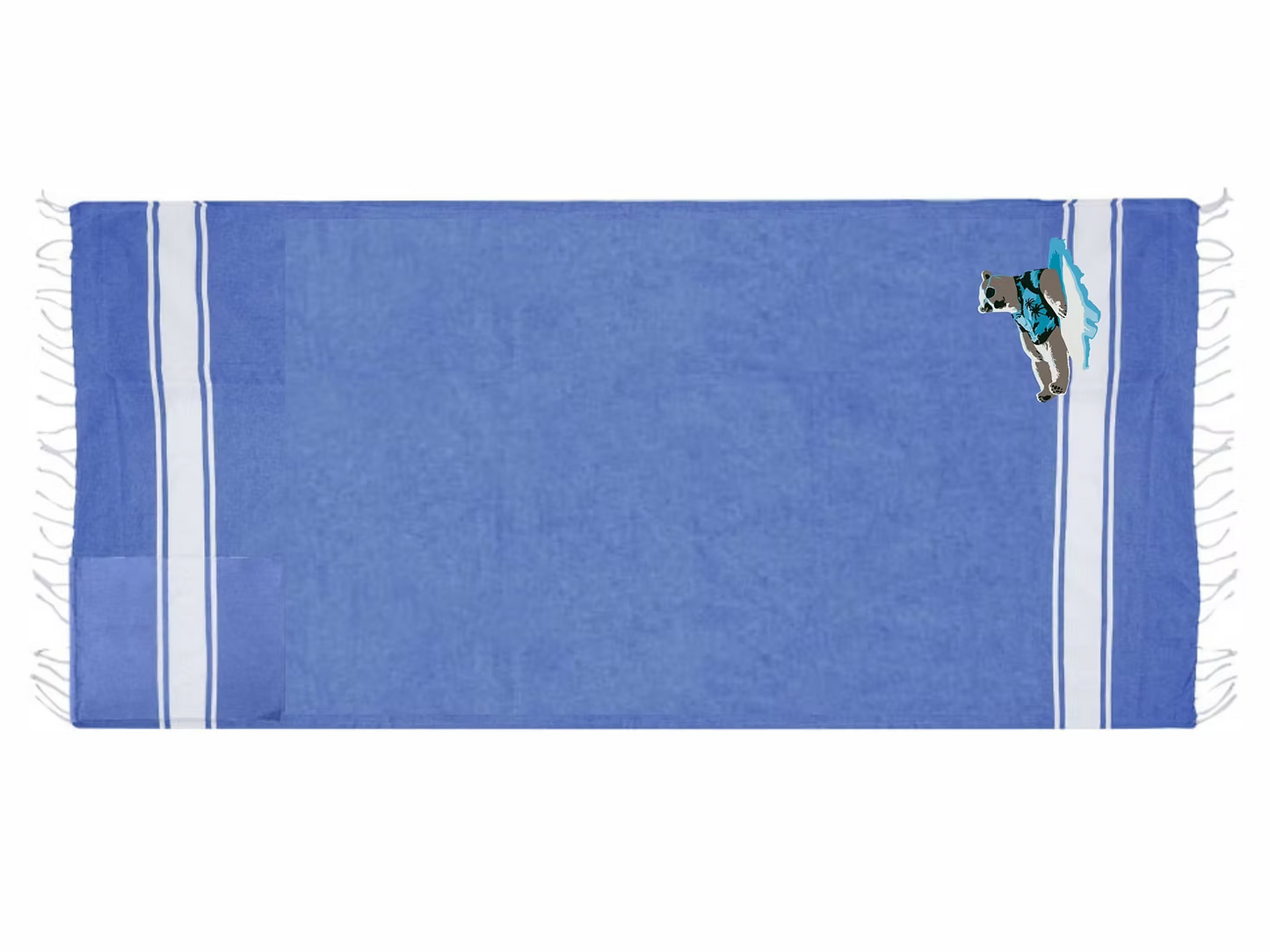 Asciugamano Blu con Sacca in cotone riciclato | Collezione Animal With Glasses