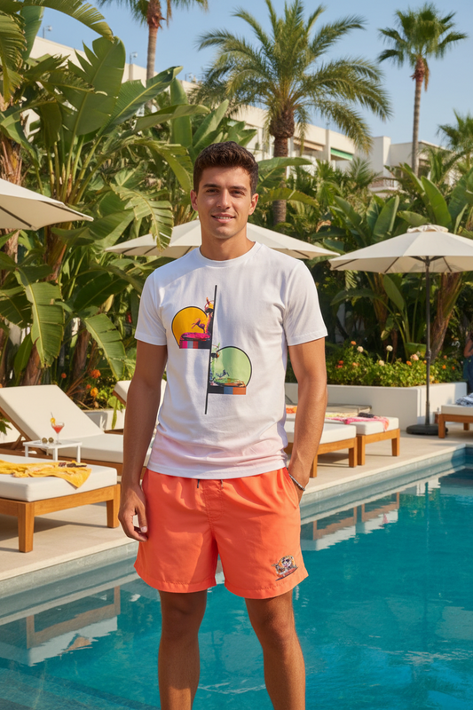 Lama Dj T-Shirt in cotone biologico | Collezione Animal With Glasses