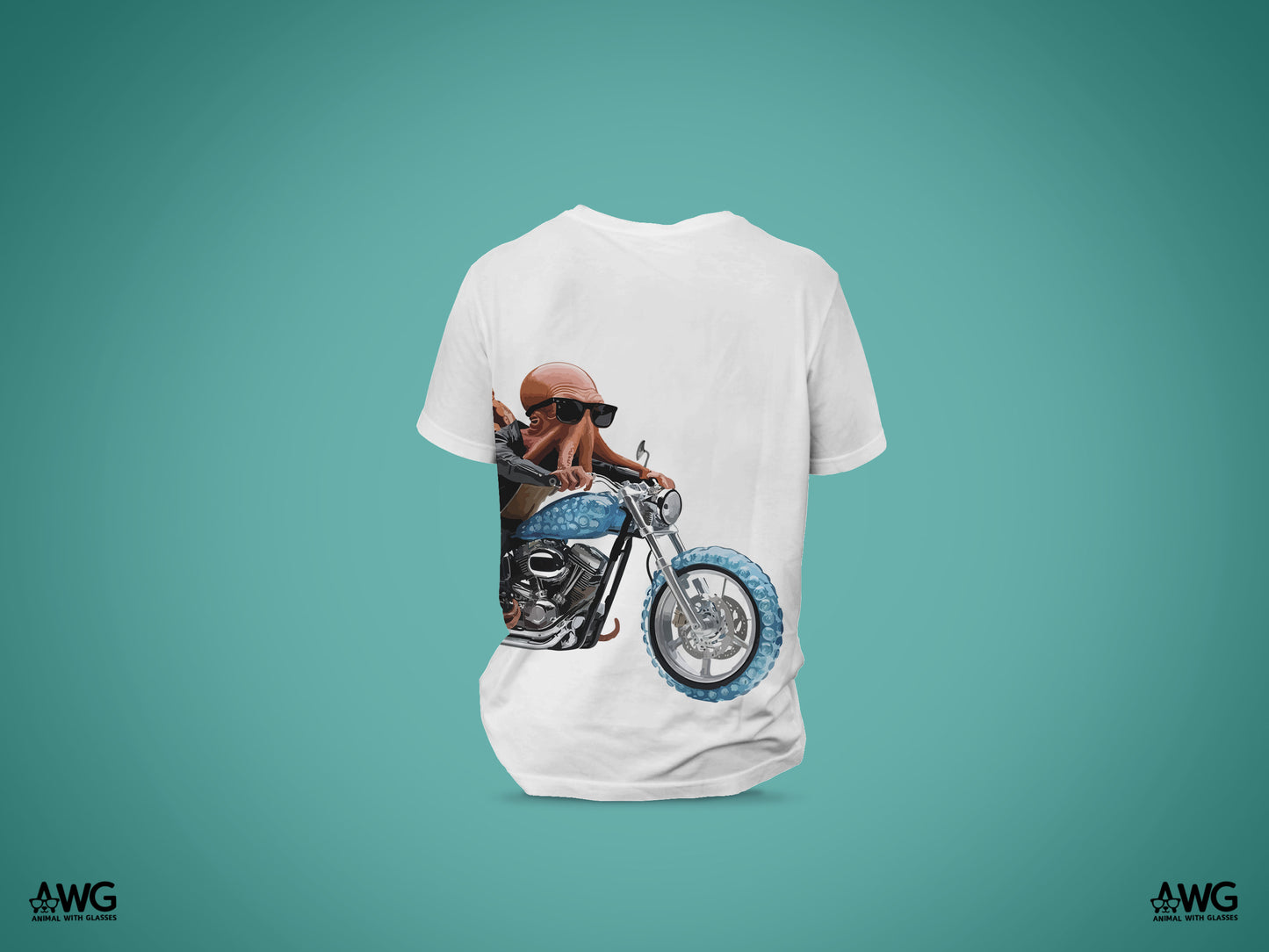 T-shirt Polpo Biker in cotone biologico - Abbigliamento sostenibile genderless AWG