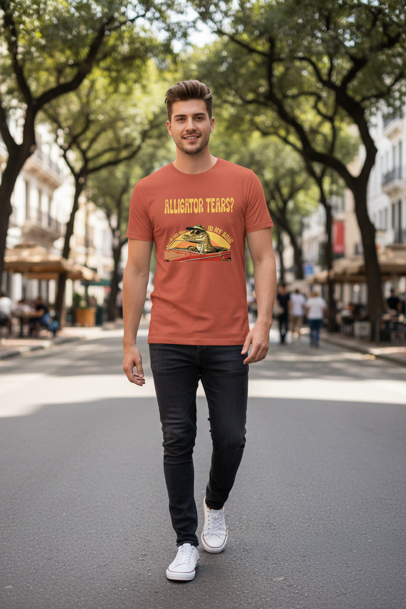 AWG - T-shirt "Alligator Tears?" – Vintage Edition - Cotone sostenibile