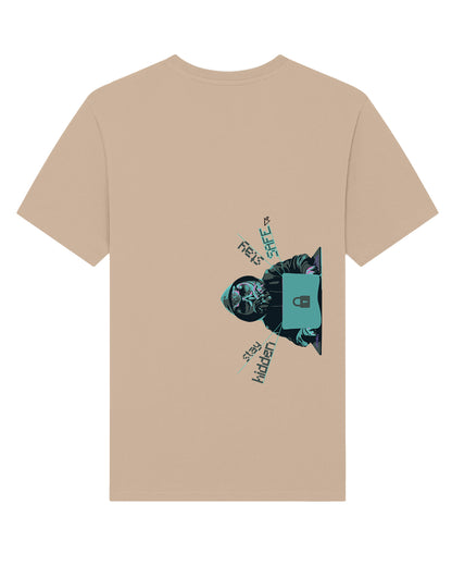 AWG - T-shirt "Stay Hidden" – Natural Raw Retro Edition - Cotone Biologico