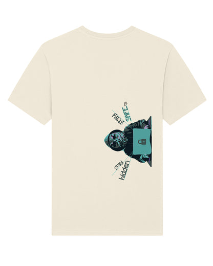 AWG - T-shirt "Stay Hidden" – Natural Raw Retro Edition - Cotone Biologico