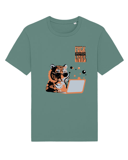 AWG - T-shirt "Keyboard Lions" – Anti-Hater Edition - Cotone Sostenibile