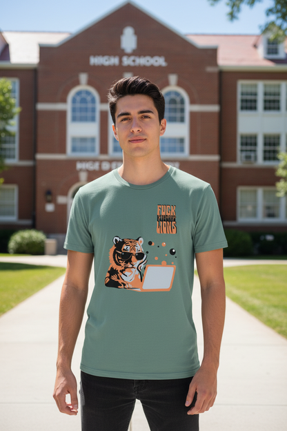 AWG - T-shirt "Keyboard Lions" – Anti-Hater Edition - Cotone Sostenibile