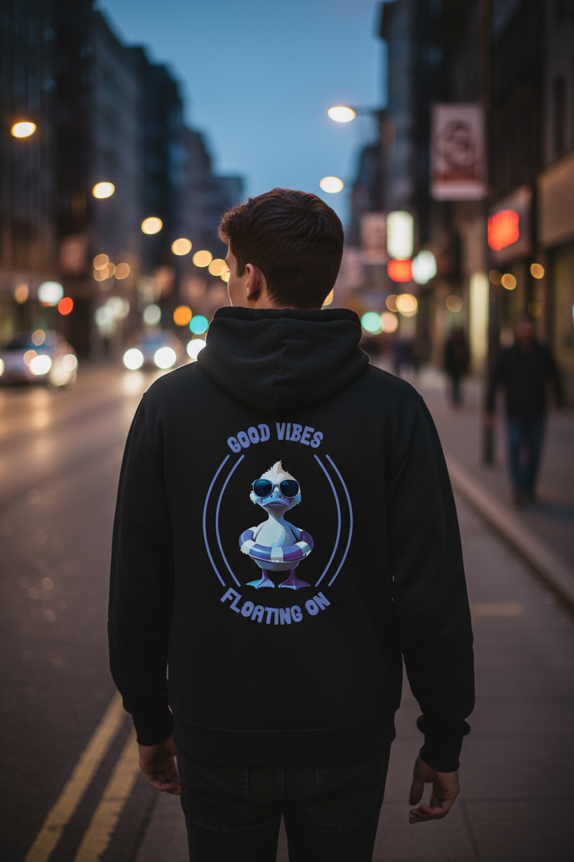 AWG - Hoodie Zip "Good Vibes - Floating On" – Urban Chill Edition Sostenibile