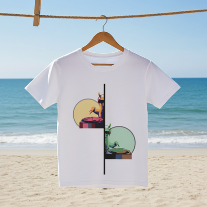Lama Dj T-Shirt in cotone biologico | Collezione Animal With Glasses